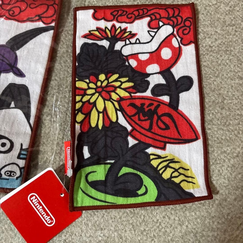 2 Mario Hanafuda half towel handkerchiefs