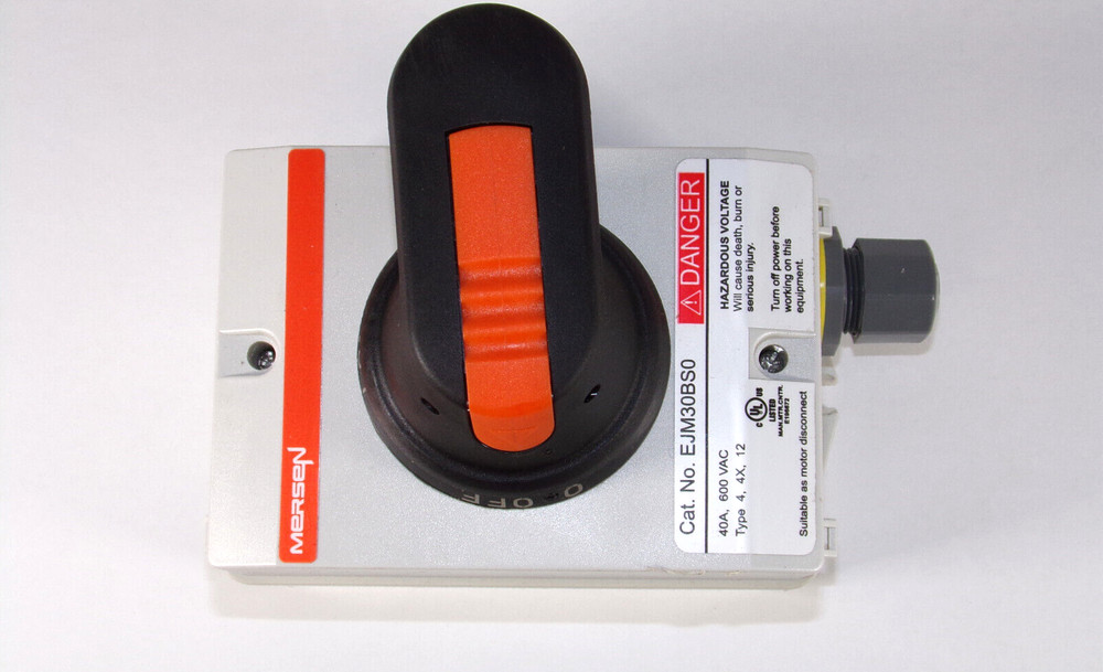 New, unused Mersen EJM30BS0 Disconnect Switch, 40A, 600VAC