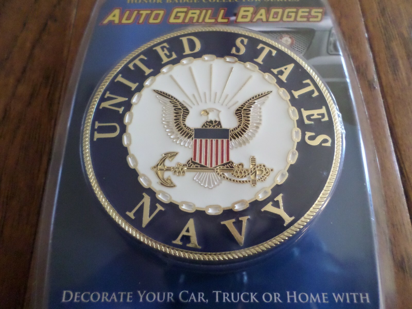 U.S NAVY AUTOMOBILE GRILL BADGE ALL WEATHER EMBLEM AUTO HOME MEDALLION