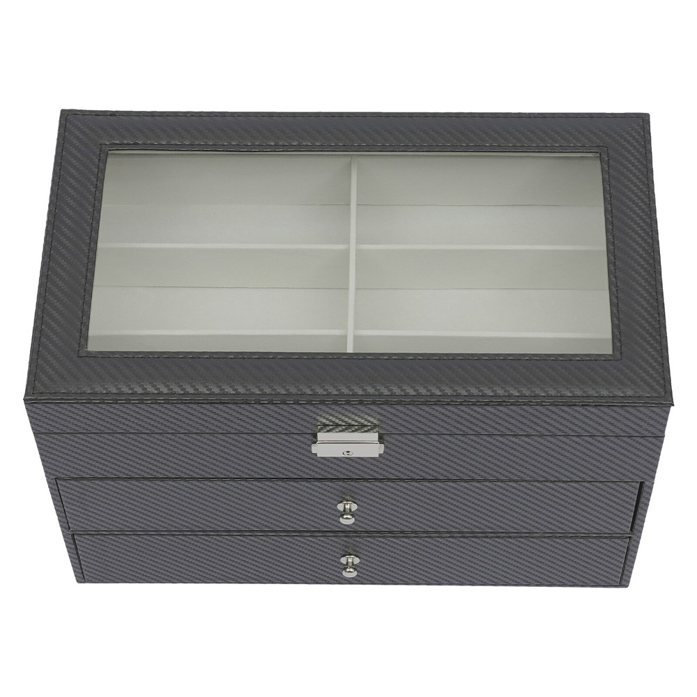 3 Layer Drawer Sunglasses Storage Box 18 Slot Lock Storage Box Storage Case Box