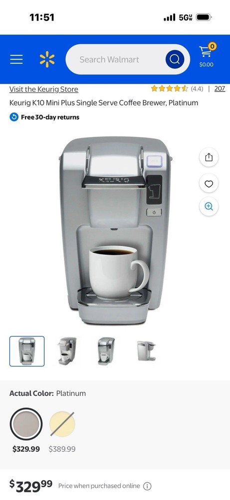 Keurig K10 Mini plus Coffee Maker Brewing System Black