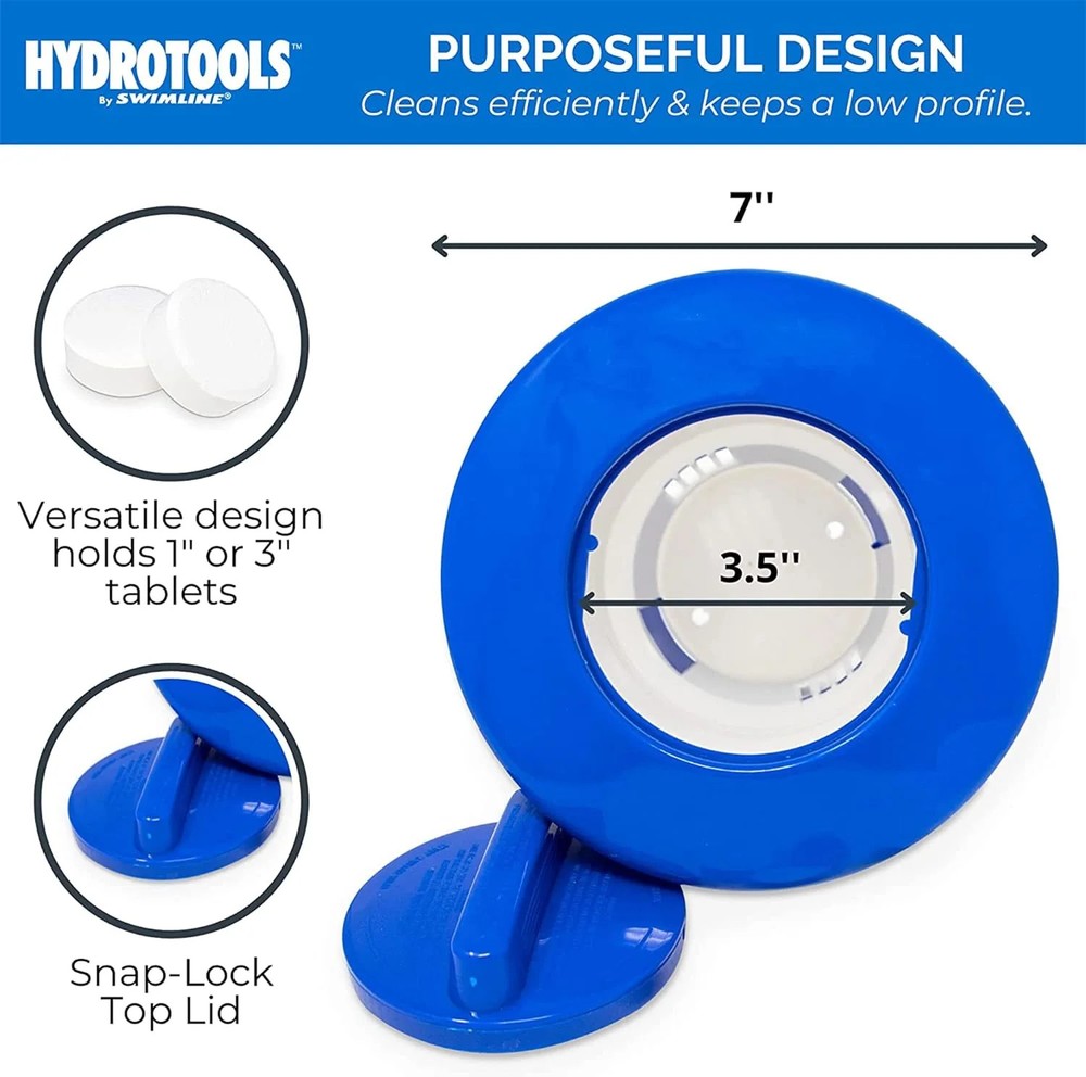 HydroTools 8725 Pool Floating Dispenser 3" Tablet Pack 2 Floater Adjustable