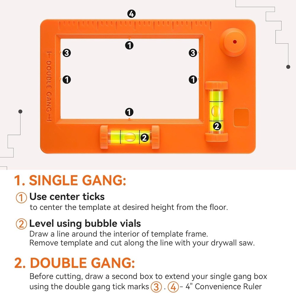 Professional Low Voltage Mounting Template for Precise Drywall Installations