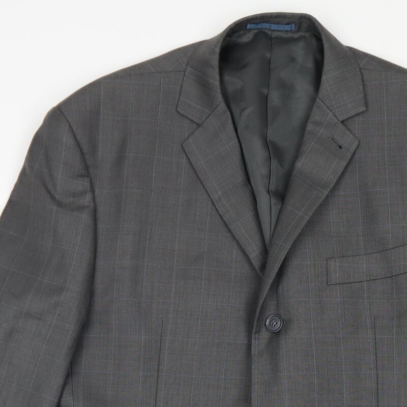 NEXT Mens Grey Plaid Wool Blend Blazer Size 44