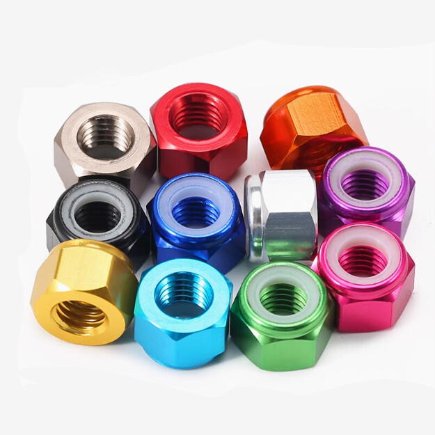 M2 M3 M4 M5 Multi-Color Aluminum Alloy Hex Lock Nut Nylon Insert Locking Nuts