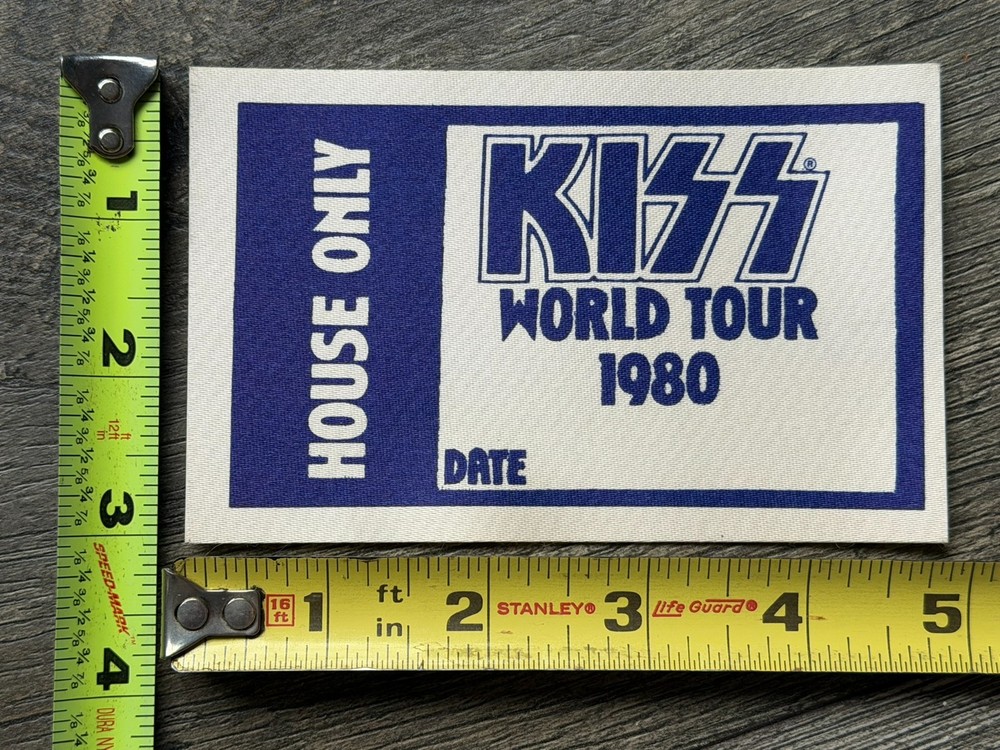 KISS Pass Unmasked Concert Tour 1980 House Navy Blue Satin Vintage Kiss Aucoin