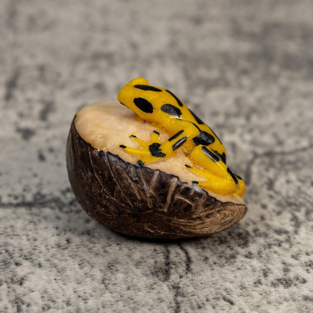 Golden Frog Tagua Carving