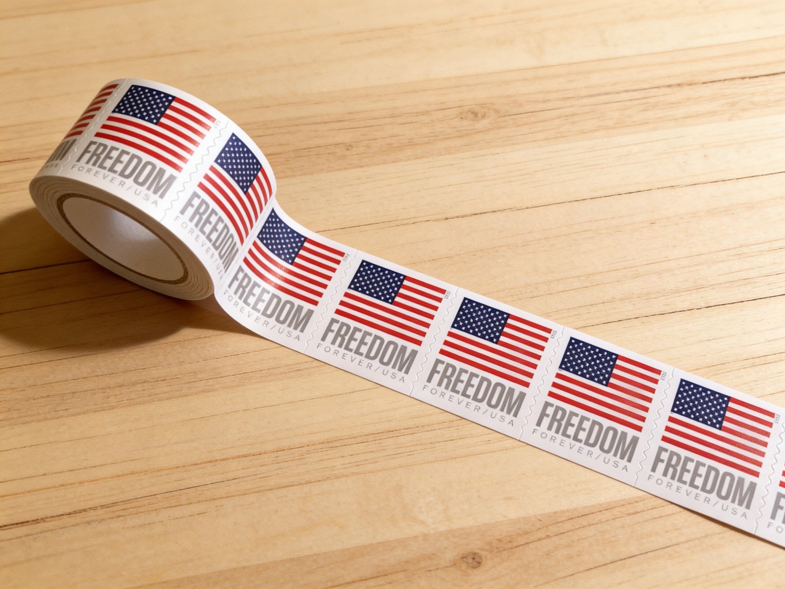 2 Rolls (200 Stamps) USPS Postage Coils of 100 - Sealed, MNH U.S. Flag Design