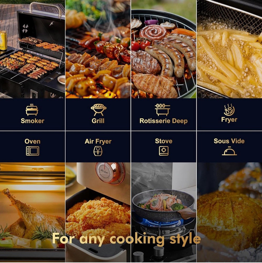 TempGrill Smart Meat Thermometer Double 5mm Ultra-Thin Probe,Bluetooth Gift