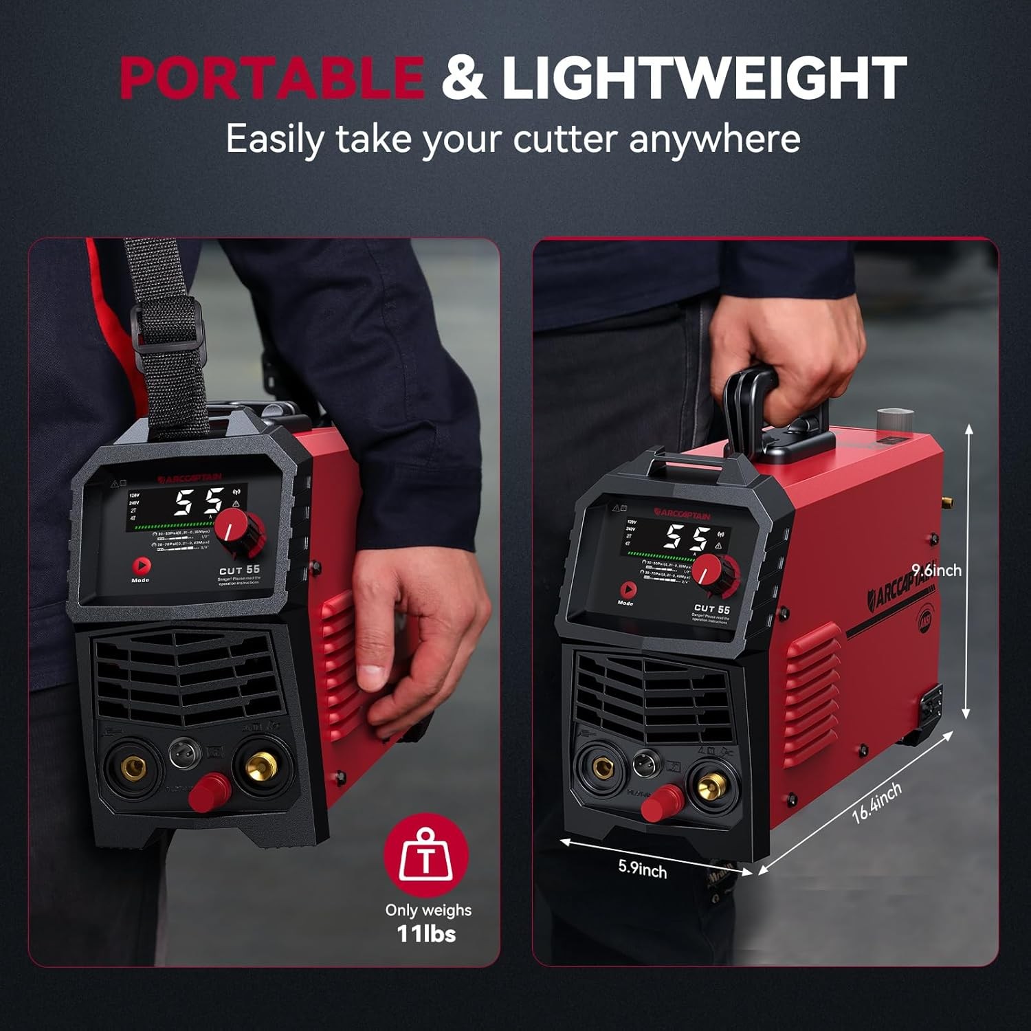 ARCCAPTAIN 55A Plasma Cutter Non-Touch Pilot ARC HF Air Plasma Cutting Machine