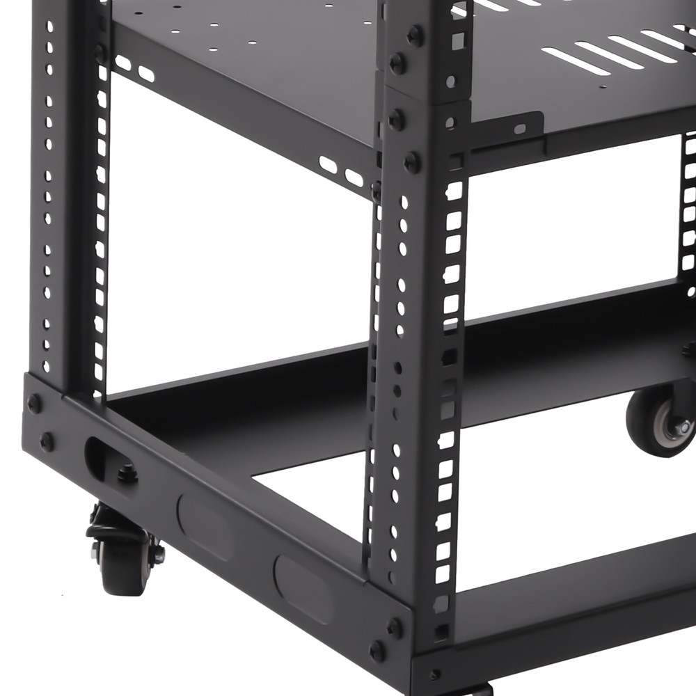 18U 18.5" 4 Post Open Frame Network Server Rack Adjustable Partition 0-31.5'' US