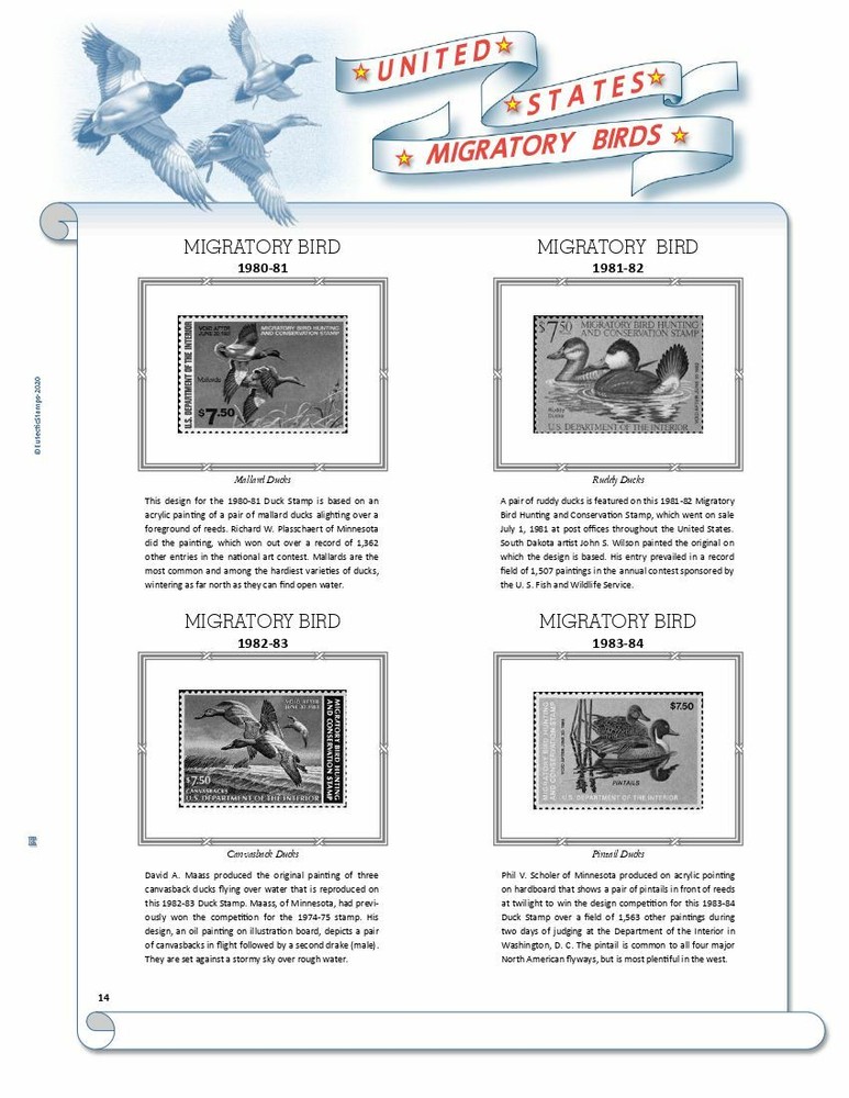 U.S. Federal Duck Stamp Supplement 1934-35 - 2024-25 (White Ace Alternative)