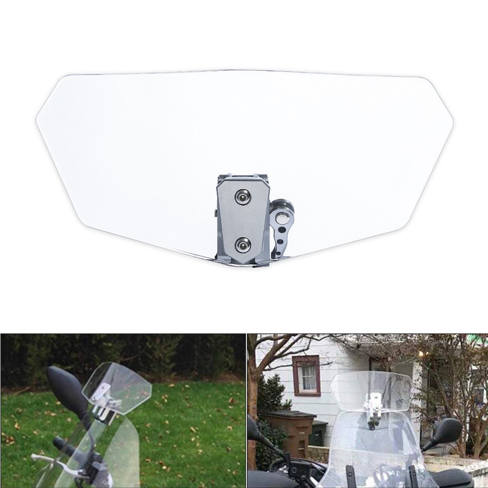 Adjustable Clip On Windshield Extension Spoiler Wind Deflector Fit For Motor