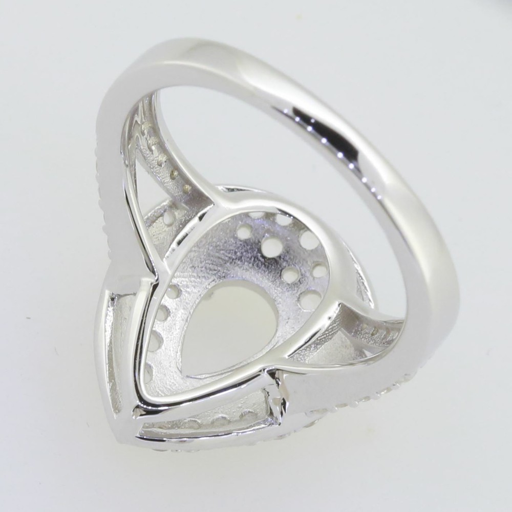 Sterling Silver Semi Mount Ring Setting Pear PE 9X6mmTopaz White Topaz