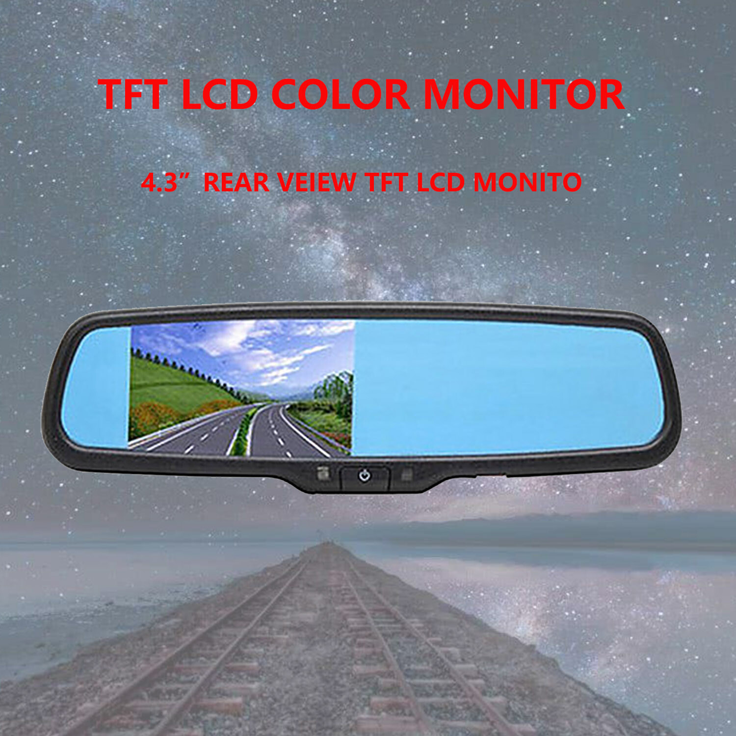 For Ford F250/350 2004-2015 Backup Rear View Mirror Monitor 4.3 Inch Replacement