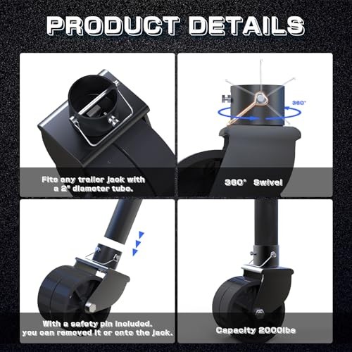 6" Dual Trailer Jack Wheel Replacement, Trailer Jack Wheel without Chock
