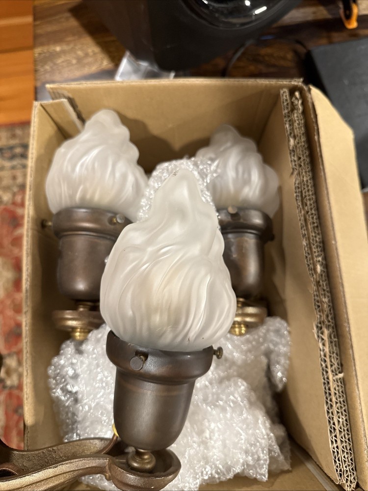 Art Deco Style Flame Sconces (quantity 3)
