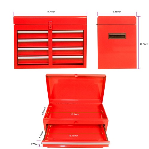 5-Drawer Rolling Tool Chest Red Metal Storage Cabinet Garage Workshop Tool Box