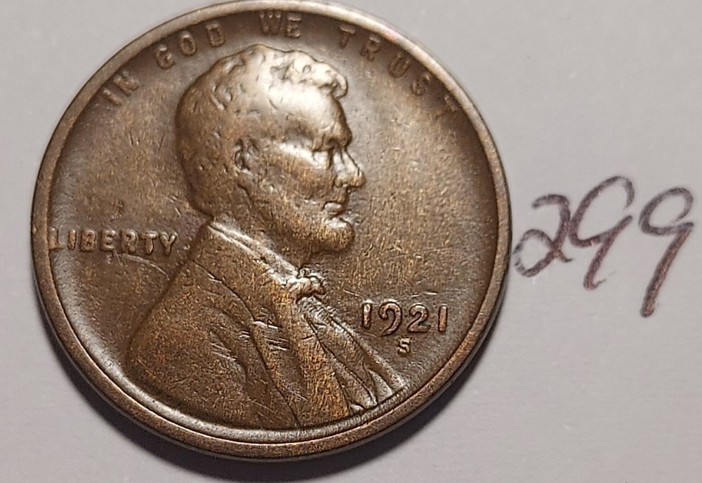1921-S Lincoln Wheat Cent   #299