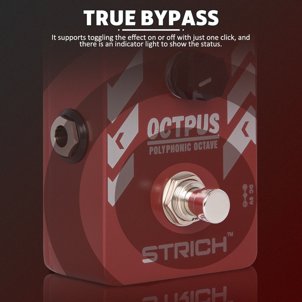 STRICH Polyphonic Octave Guitar Effects Pedal 3 Modes True Bypass Mini Design