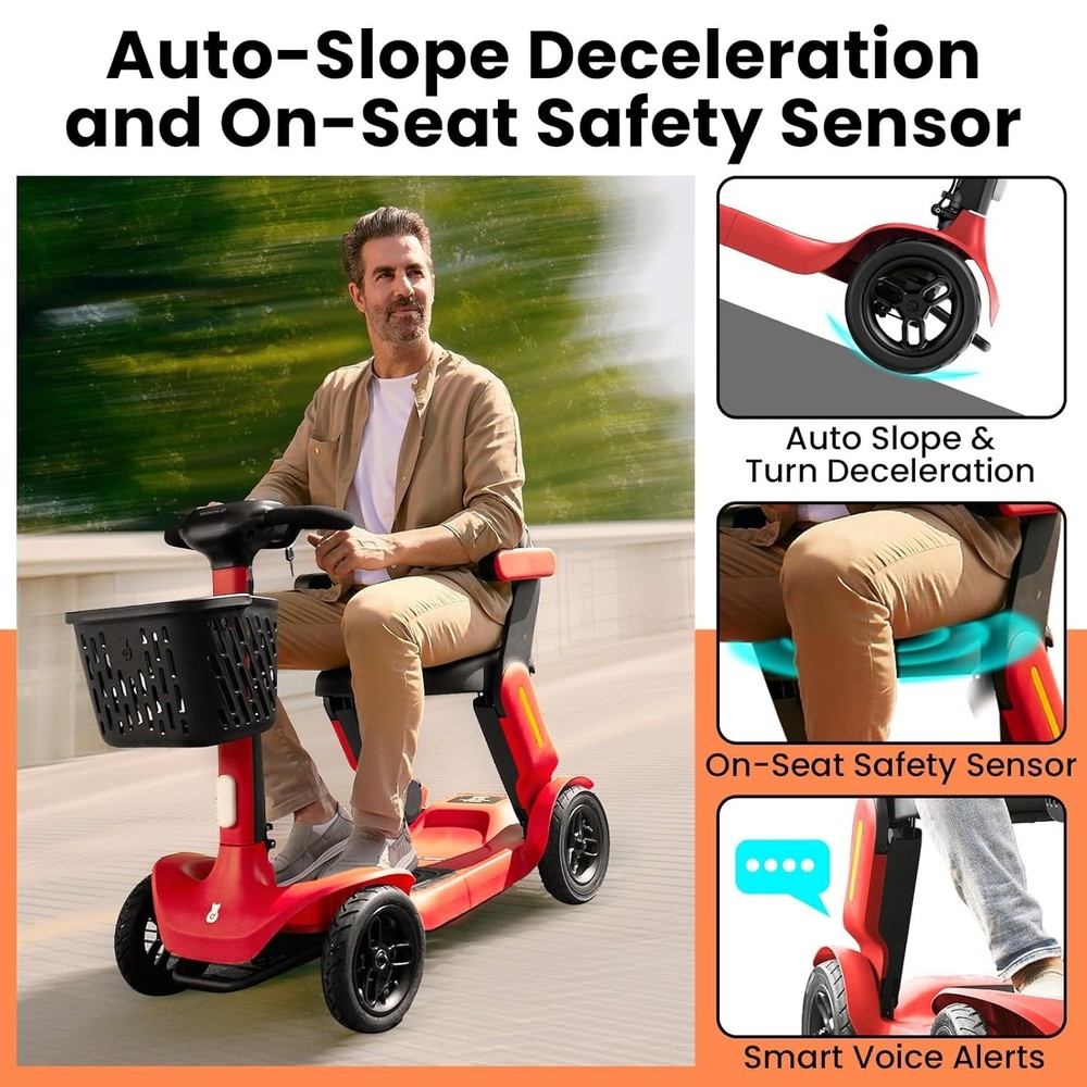 Glashow S3 Foldable Mobility Scooter – 25 Mile Range – Safe & Reliable
