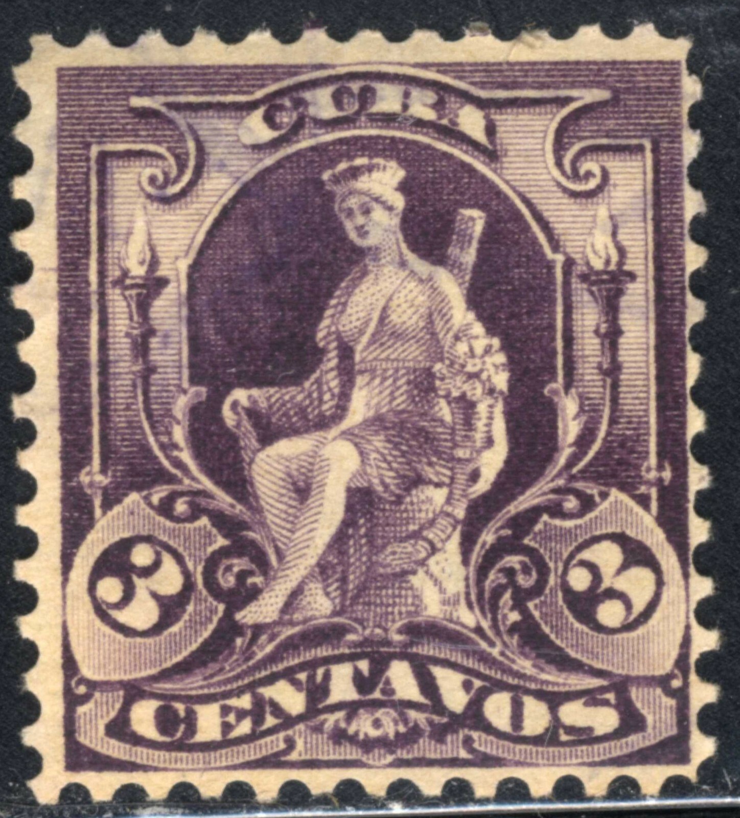 1899 Spain Colonies Stamp 🏝️SC 229 A22 3c purple