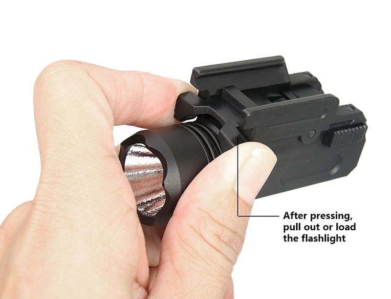 Tactical Pistol Flashlight with Quick Release Quick Detach QD Mini Pistol Light