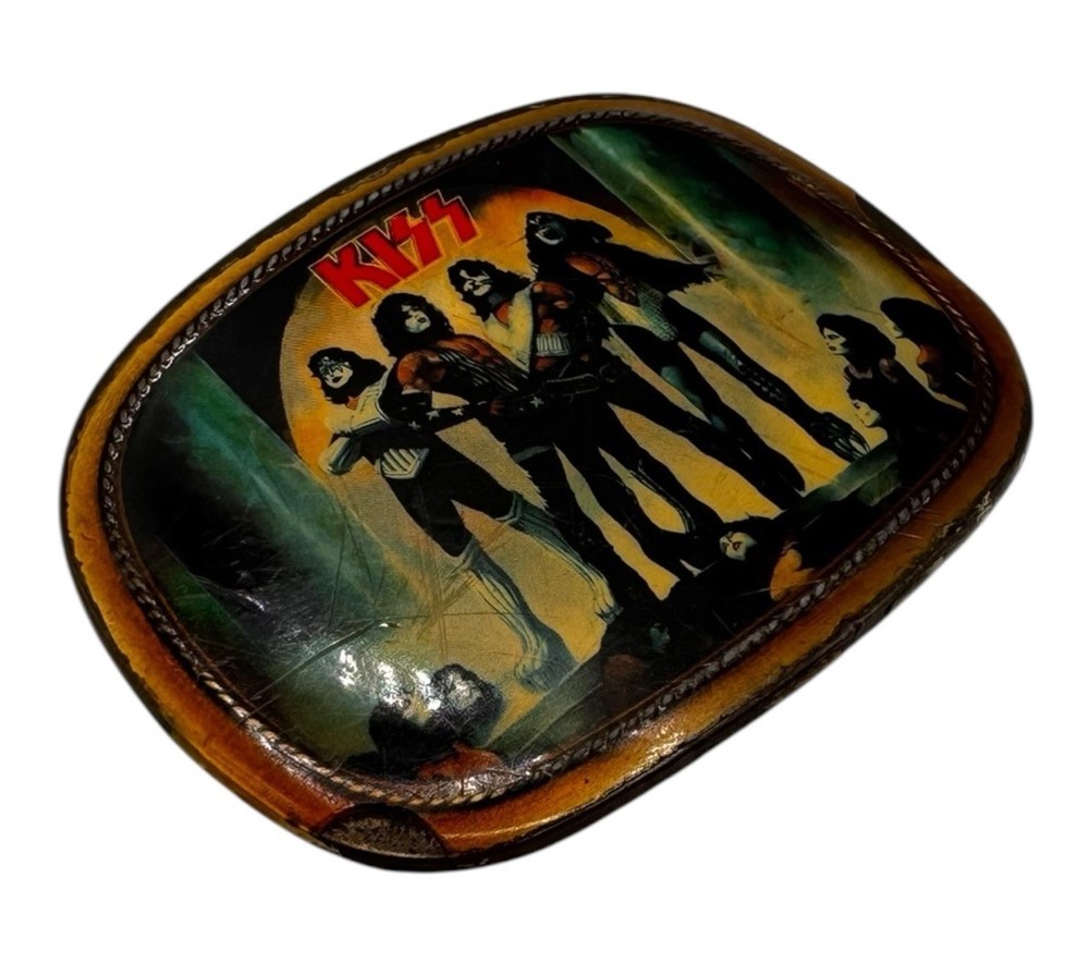 Vintage 1977 KISS Love Gun Belt Buckle Pacifica Manufacturing Rare Rock