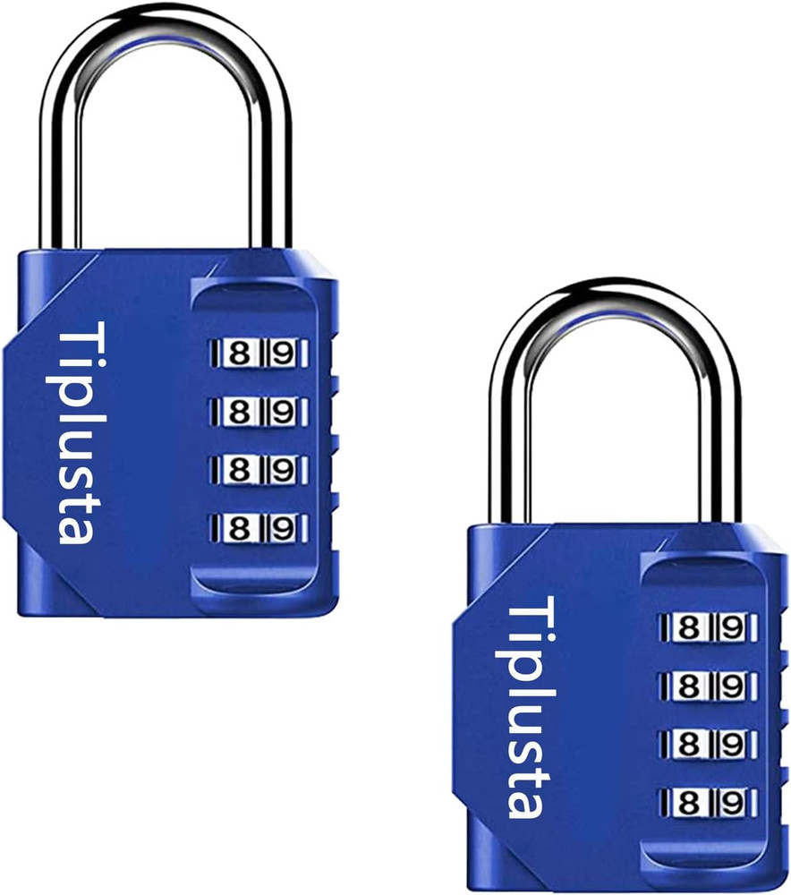 2 Pack Combination Lock, 4 Digit Resettable Padlock Lock Waterproof for Schoo...
