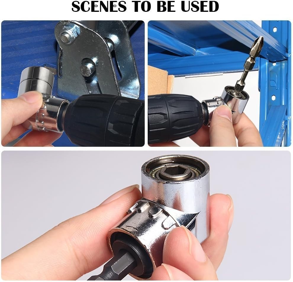 Compact Power Tool Adapter Set: 3Pcs Impact Grade Hex Sockets + 105° Extension