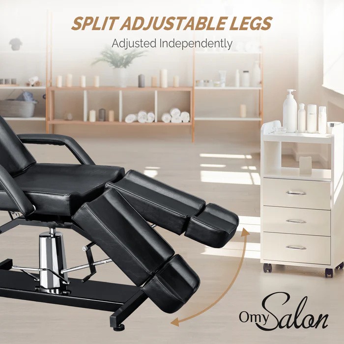 360° Swivel Tattoo Chair, Lash Chair Massage Table with 2 Adjustable Split Legs