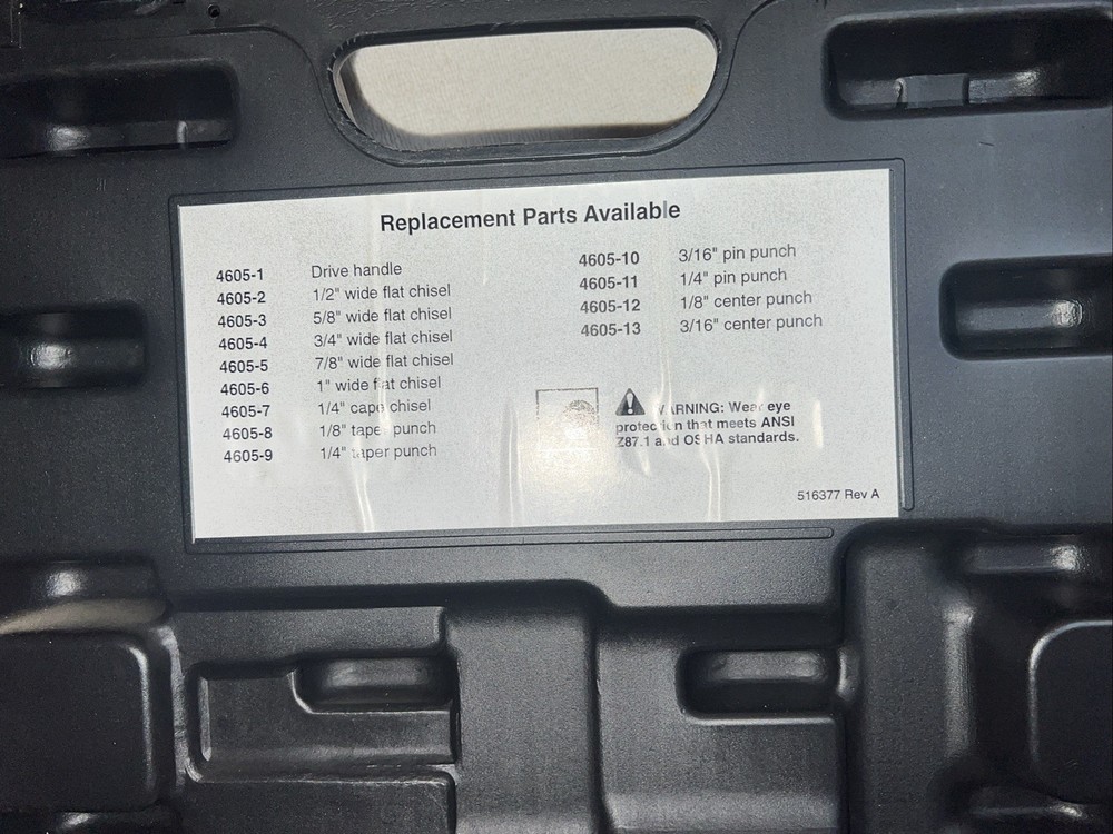 MAC Tools PCS1000 Interchangeable Punch & Chisel Set In Case