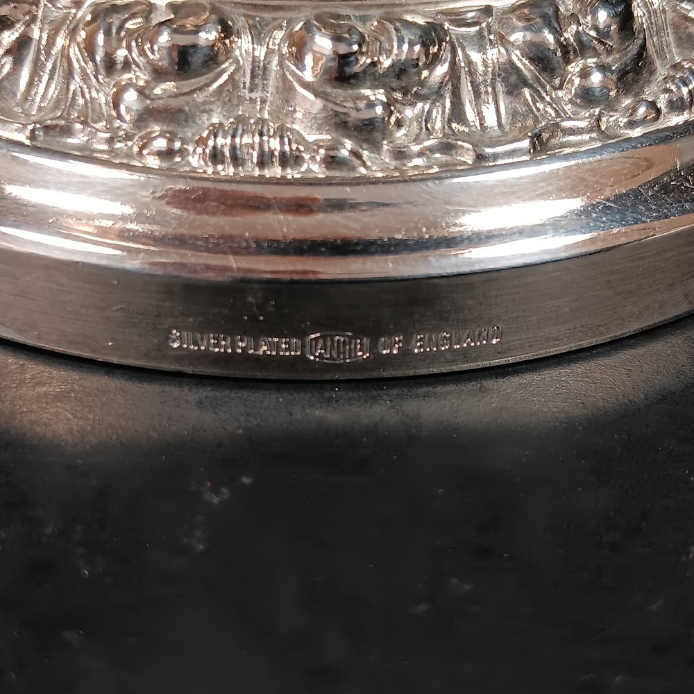 Silver Plated Repousse Rose Bowl Flower Frog Ianthe England 5" Posey Vase Decor