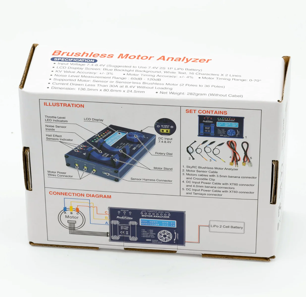 PowerHobby Brushless Motor Analyzer Sensored & Sensorless SkyRC Checker