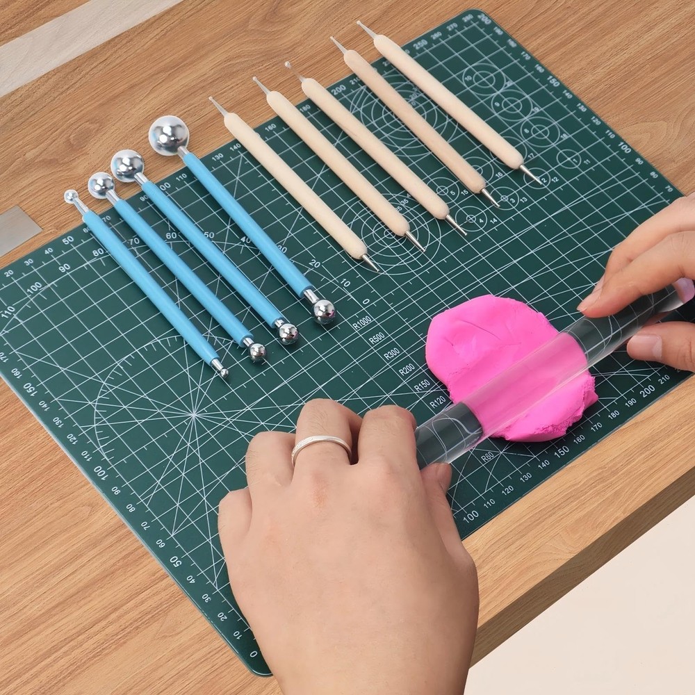 Basic Polymer Clay Tools, Clay Sculpting Tools Acrylic Roller Pin, Clear Rect...