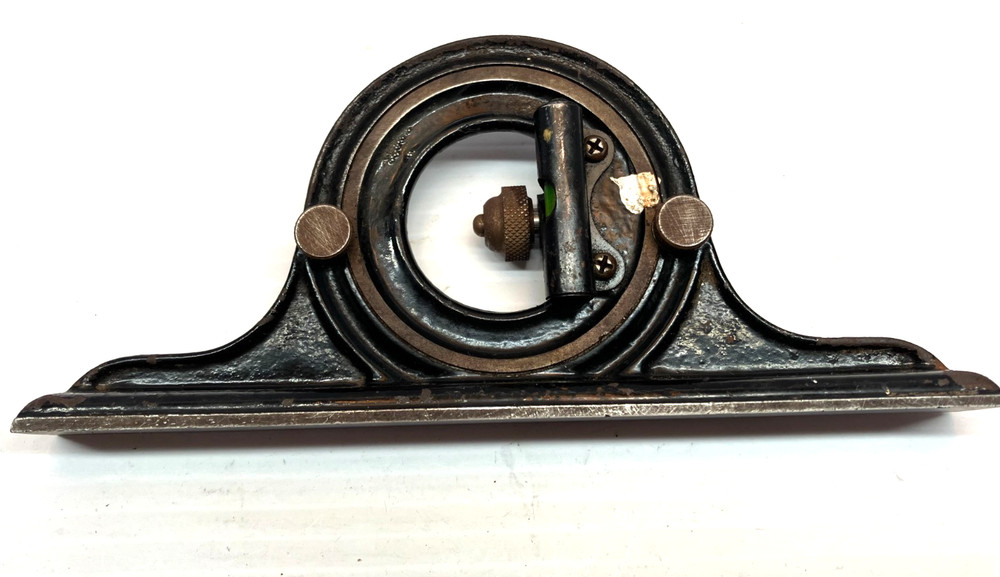 Vintage Machinist Protractor Head  Angle Level  Tool Cast Iron MFG-Unknown