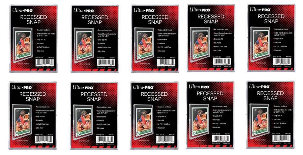 (10-Pack) Ultra Pro Recessed Snap Standard Card Holder Full Sized Stackable