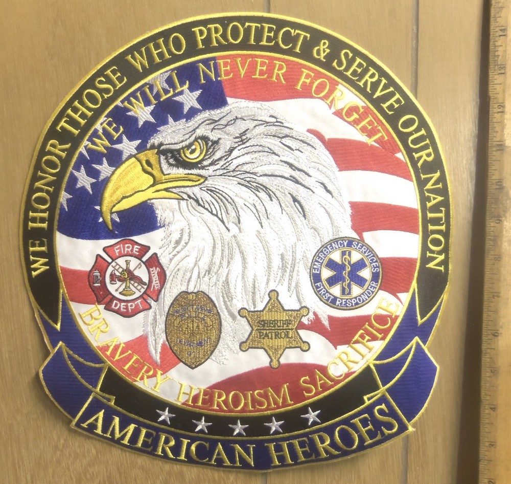 American Heroes – Emergency Services – Embroidered Back Patch