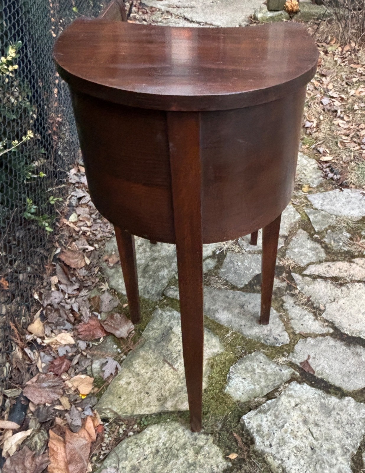 LOVELY!! ANTIQUE ART DECO ACCENT TELEPHONE TABLE GOSSIP BENCH CHAIR CURVED WOOD