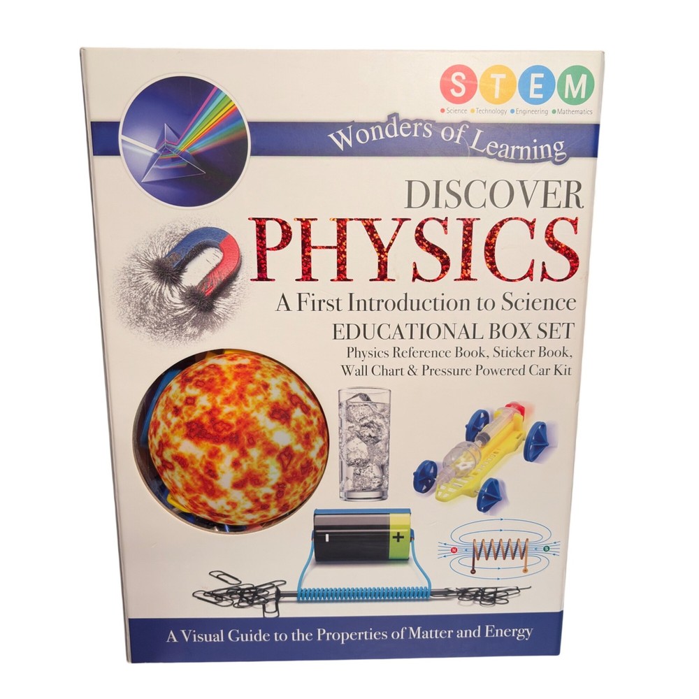 Educational Box Set Kids STEM Learning Kit Reference Book Stickers Wall Chart