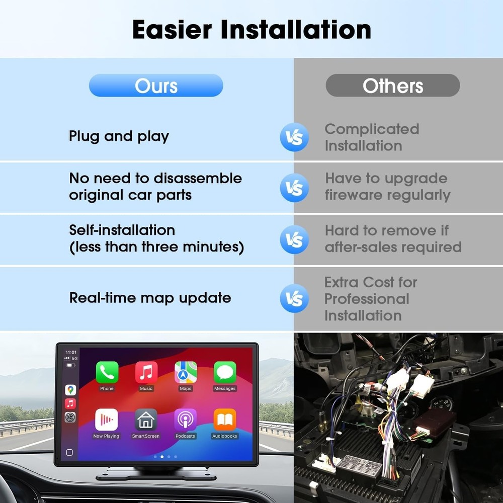 9" Wireless CarPlay &Android Auto Touchscreen Android Auto Hands-Free Calling