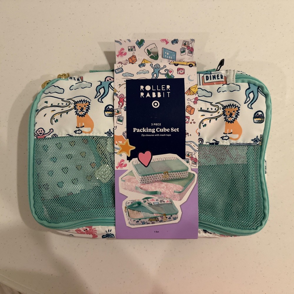 Roller Rabbit x Target 3-Piece Packing Cube Set Travel Organizer NWT