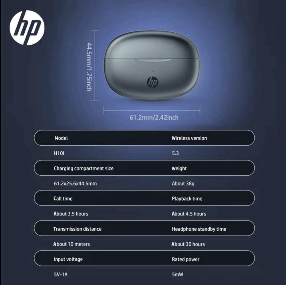 HP Bluetooth Wireless Earbuds Touch Control Waterproof Charging Case In Ear