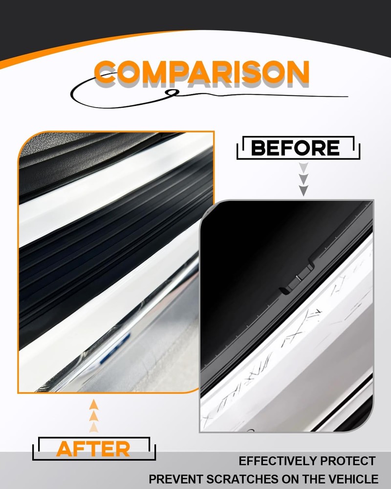 Universal 41 Car Rear Bumper Protector - Rubber Anti-Scratch Accessory