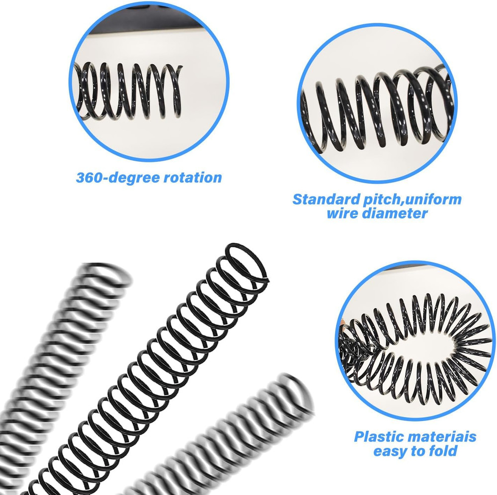 120 Packs Spiral Binding Coils Plastic Binder Binding Spirals Rings Multi Size S