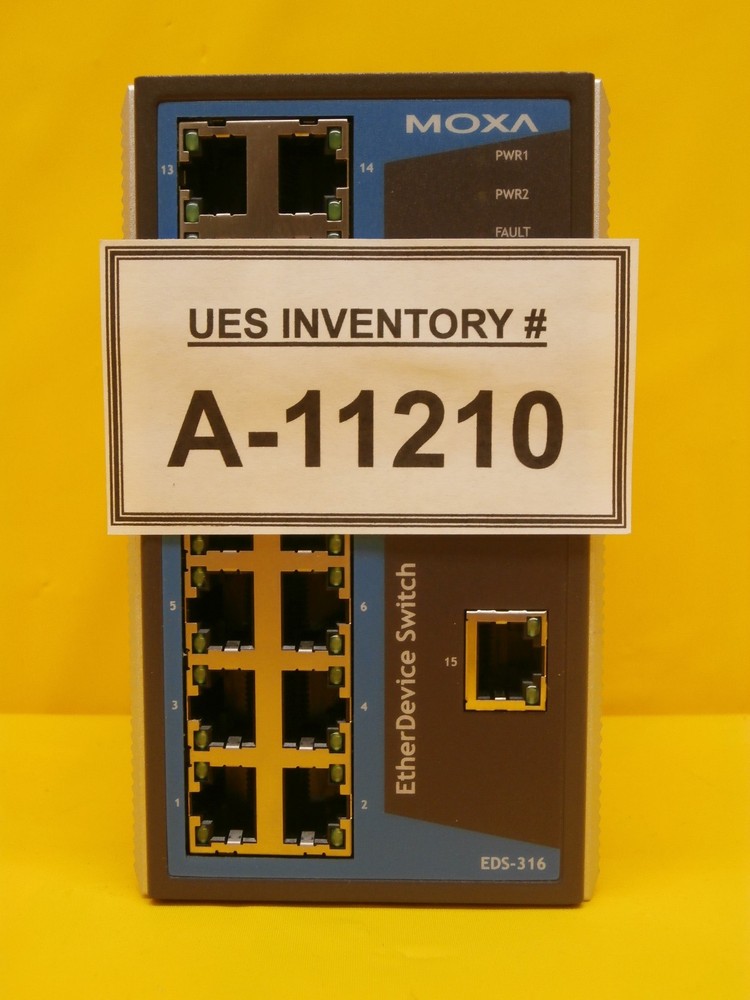 Moxa EDS-316 16-port Unmanaged EtherDevice Switch Used Working
