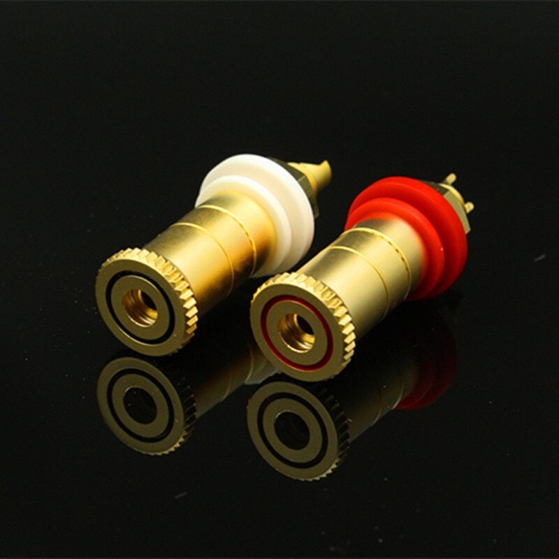 4x Sand-Plated Gold Silver Red Copper Wiring Long Short Binding Post for Speaker