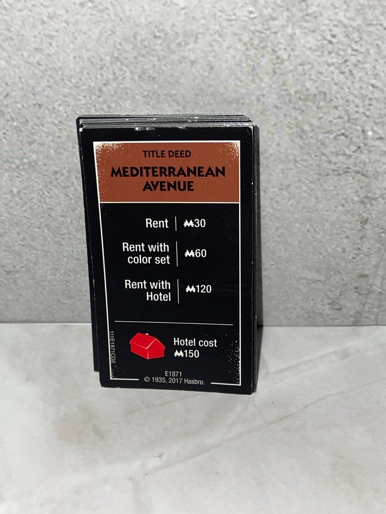 2018 Monopoly Cheater's Edition - Replacement Deed cards