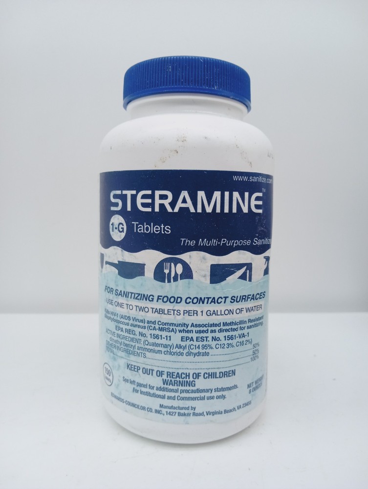Steramine 1-G Tablets 150 Tablets Multi-Purpose Sanitizer