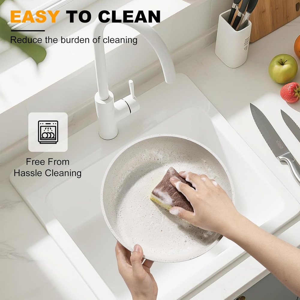 20PCS Non-Stick Ceramic Cookware Set with Detachable Handle